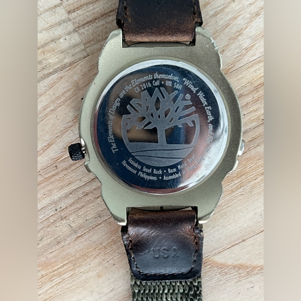Timberland Men’s Watch Indiglo Dial Genuine Leather and Canvas Strap Date Window - Picture 6 of 9